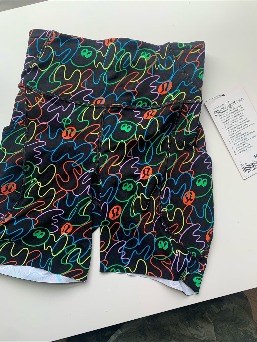 Lululemon fast and free short - seawheeze logo